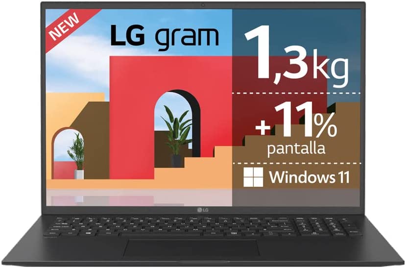 chollo LG gram 17Z95P-G.AA79B - Ordenador Portátil Ultrafino, 16 pulgadas, Intel EVO i7, 16GB RAM, 1TB SSD