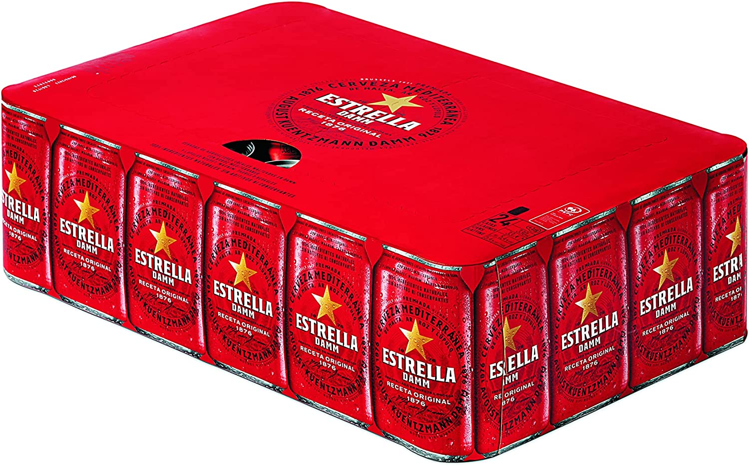 chollo Cerveza Estrella Damm, Caja de 24 Latas 33cl 