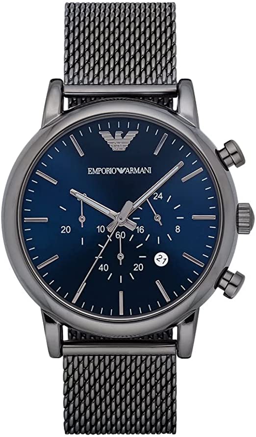 chollo Emporio Armani Reloj Hombre, Movimiento cronógrafo, caja de acero Gunmetal de 46mm con correa de acero, AR1979