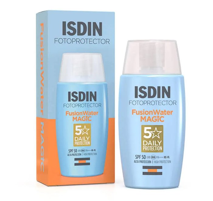 chollo Isdin fusion water Magic sin color spf 50+ 50 ml