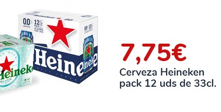 chollo Cerveza Heineken Pack de 12 Unidades