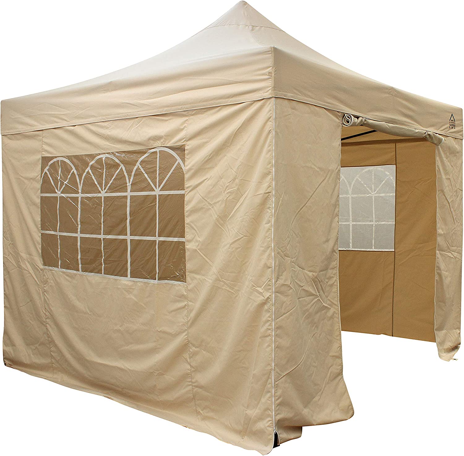 chollo Cenador All Seasons Gazebos de 2,5 x 2,5 m, resistente, totalmente impermeable, con 4 paredes laterales (beige)