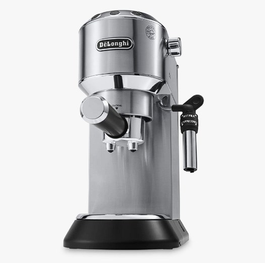 chollo De'Longhi - Dedica Cafetera Espresso, 15 bares de presión, Capacidad 1,1L, 1300W, Modelo EC685, Color Metálico