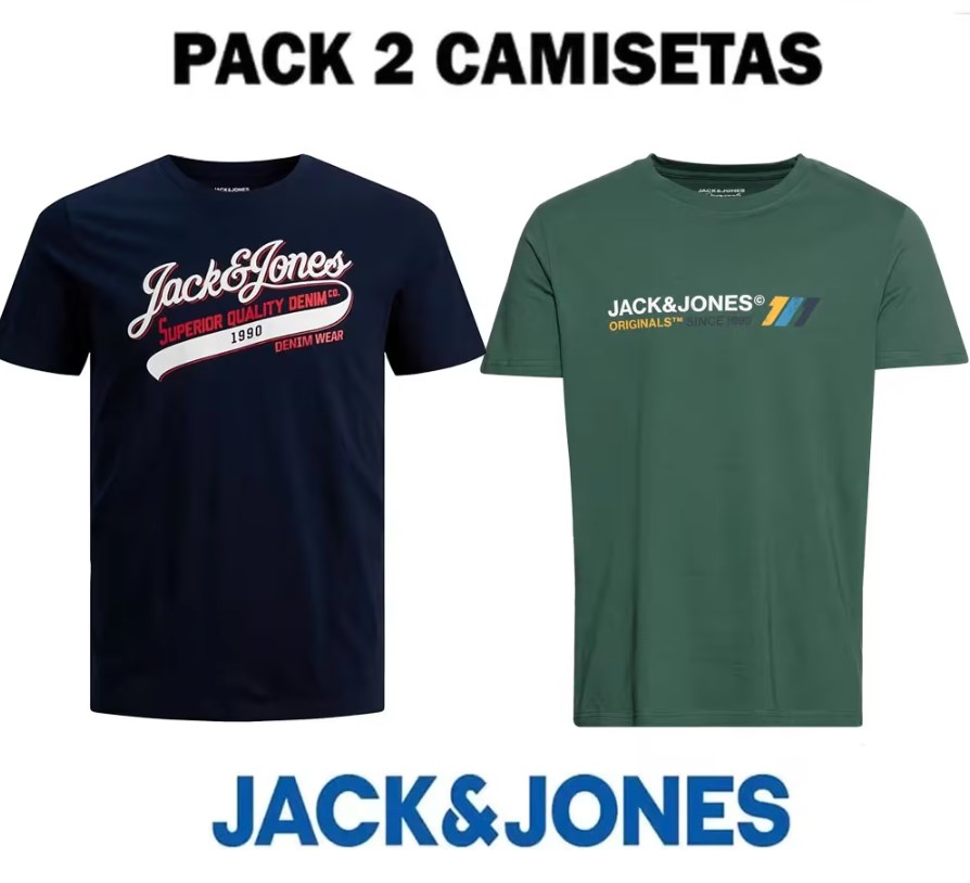 chollo Pack 2 Camisetas Jack & Jones (Varios Modelos)