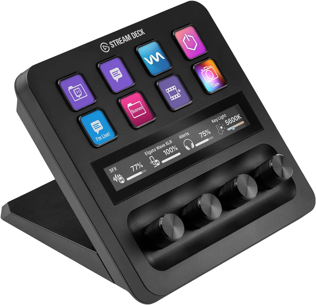 chollo Elgato Stream Deck +, mezclador de audio, controlador de directo y estudio para creación de contenido, streaming, juegos, con banda táctil, diales y teclas LCD personalizables, funciona con Mac y PC