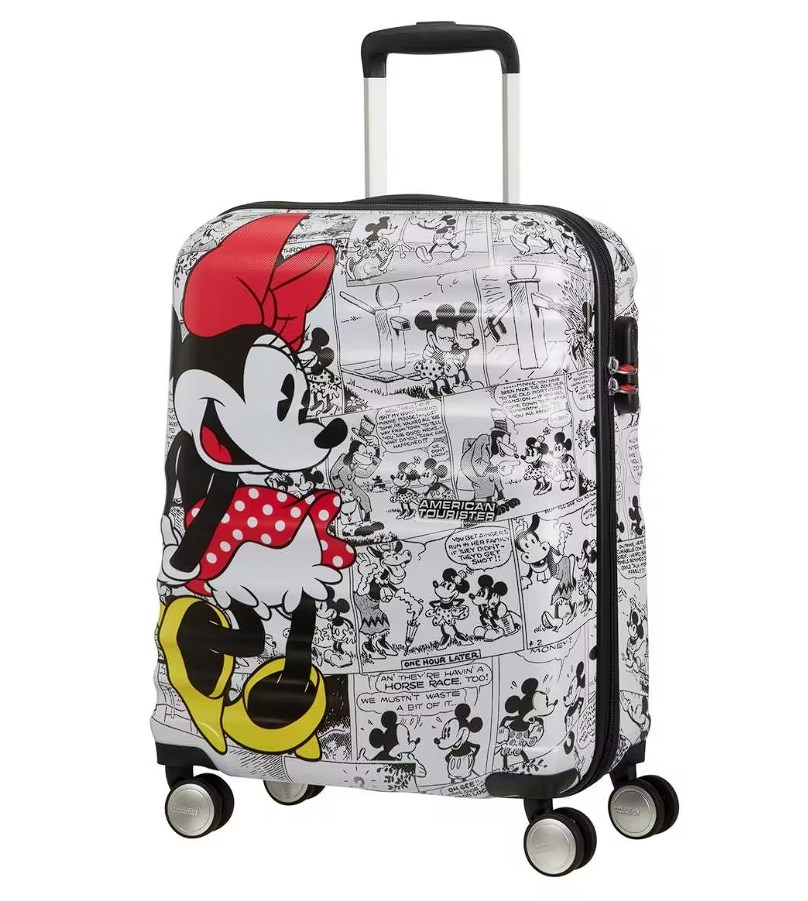 chollo American Tourister Maleta de cabina Wavebreaker Disney Spin.55/20 Disney rígida con capacidad de 36 L, minnie comics white