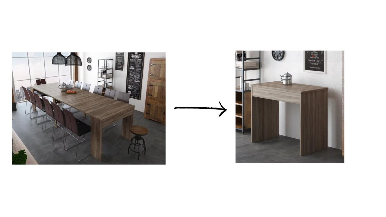 chollo Skraut Home - Mesa de comedor consola extensible hasta 301 cm, varios acabados mate posibles, medidas cerrada: 90x49x75 cm de alto