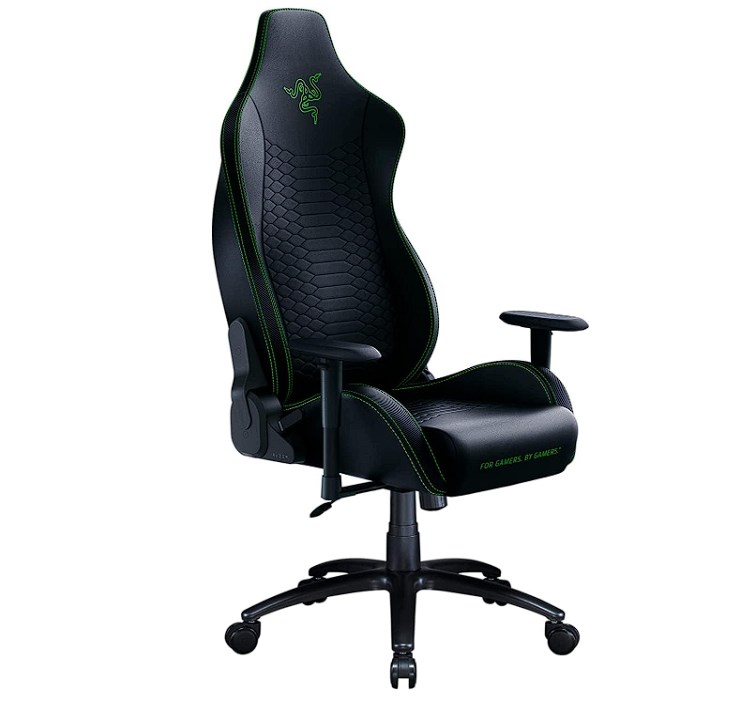 chollo Razer Iskur X - Silla ergonómica para juegos (Silla de escritorio / silla de oficina, diseño ergonómico, piel sintética multicapa, acolchado de espuma de alta densidad) Verde