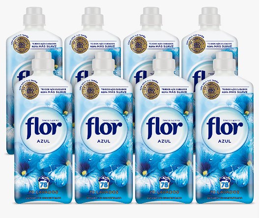 chollo Flor Azul Suavizante Concentrado para la ropa 624 lavados (8 botellas de 78 lavados)