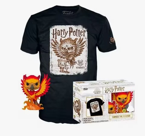 chollo Pop Tees Fawkes The Phoenix Glow Harry Potter Camiseta Exclusiva Funko