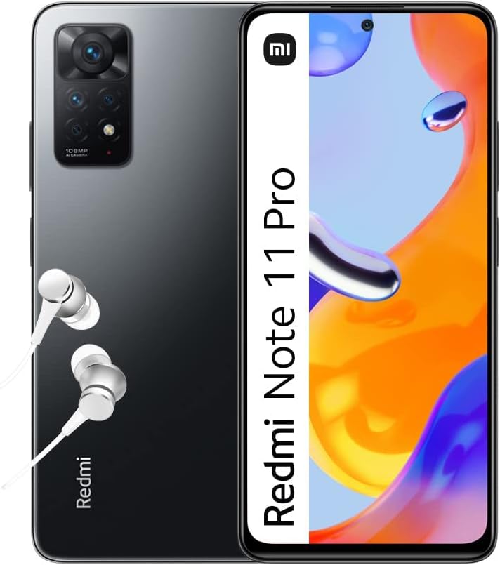 chollo Xiaomi Redmi Note 11 Pro - Smartphone de 6+128GB, Pantalla de 6.67” 120Hz FHD+ AMOLED, Cuádruple Cámara de 108MP+8MP+2MP+2MP AI, 5000mAh, Graphite Gray...