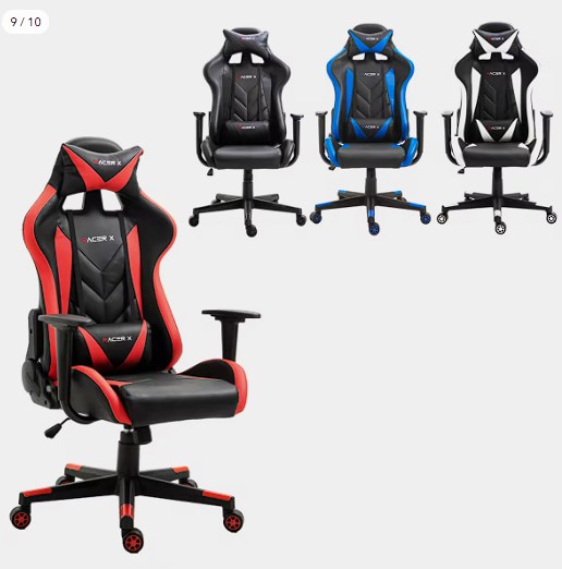 chollo Silla Gaming Racer X - profesional Sillon gamer ergonómica con reposacabezas y soporte lumbar