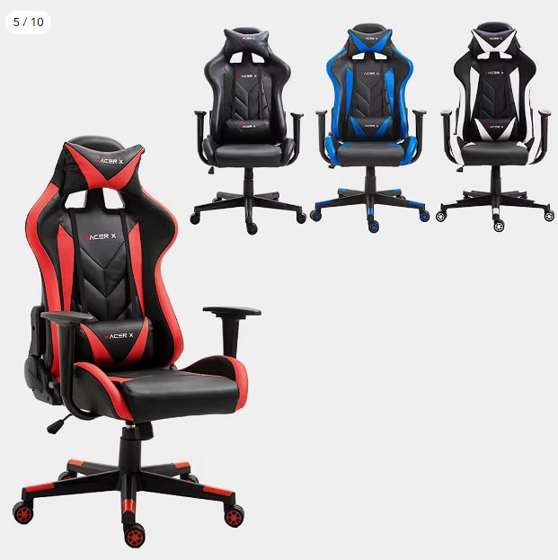 chollo Silla Gaming Racer X - profesional Sillon gamer ergonómica con reposacabezas y soporte lumbar.