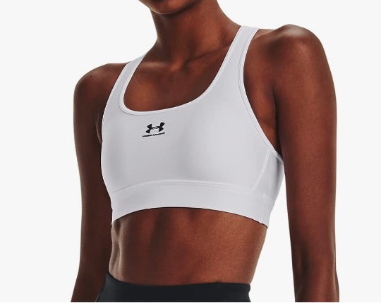 chollo Under Armour HG Armour Mid Padless Sujetador Relleno con Tejido Heatgear, Top Deportivo Transpirable y Flexible para Mujer