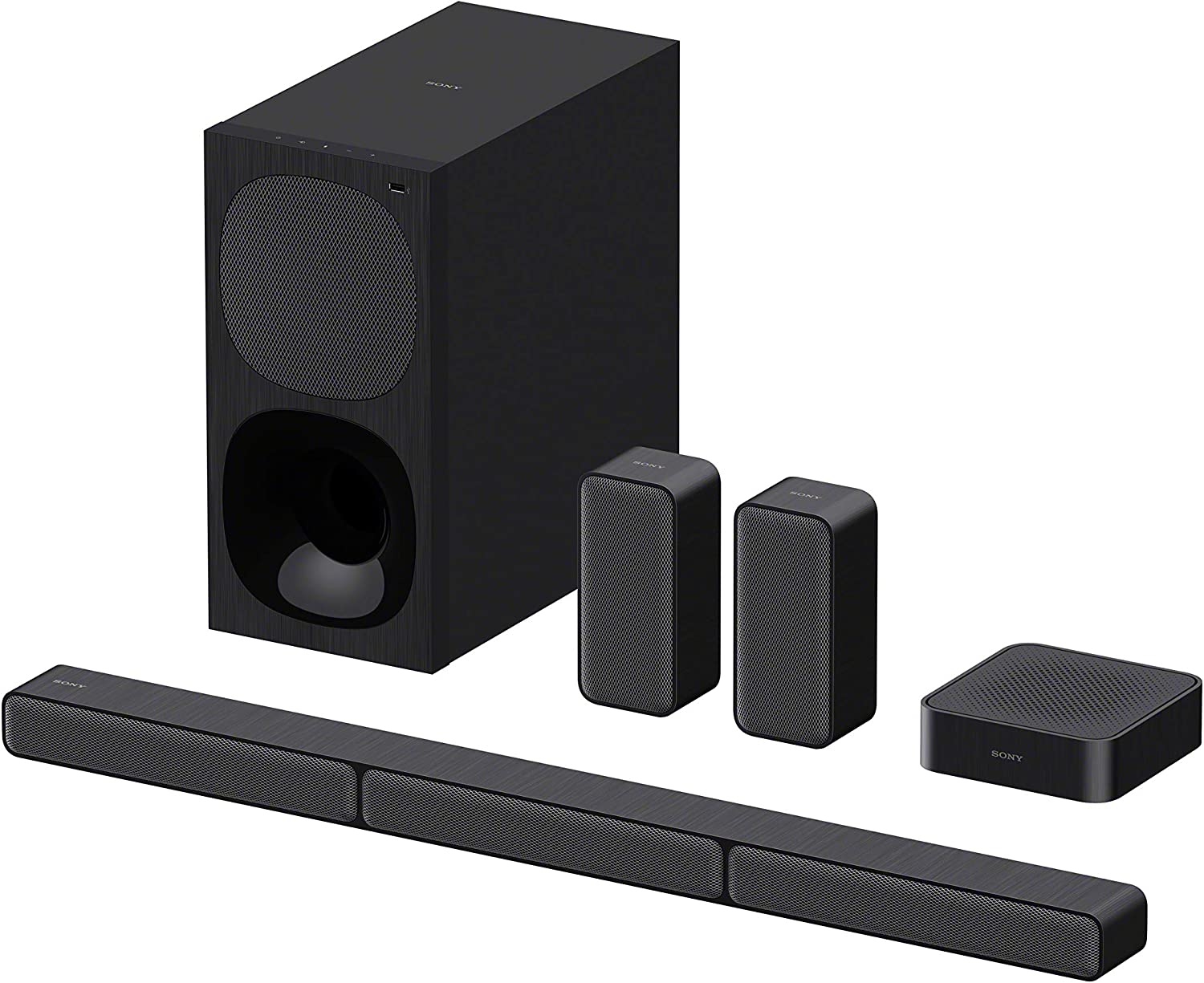 chollo Sony HT-S40R - Barra de Sonido 5.1 (Sistema de Cine en Casa, Altavoces Traseros Inalámbricos, 600 W, Dolby Digital, Bluetooth, Sonido Envolvente)