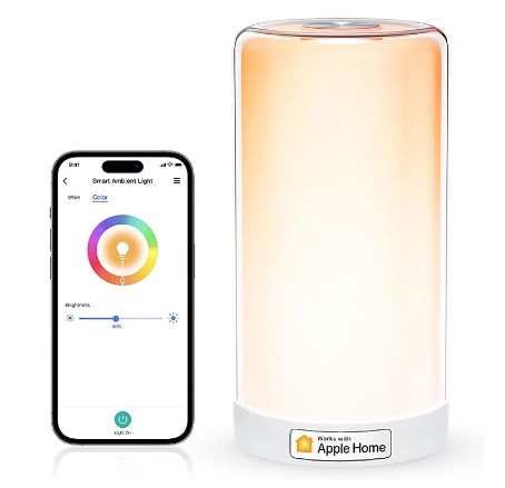 chollo meross Lámpara Nocturna Táctil WiFi Inteligente, Multicolor Regulable con RGBWW(2700K - 6500K). Blanco Cálido y Blanco Frío. Compatible con Apple HomeKit, Alexa, Google Assistant