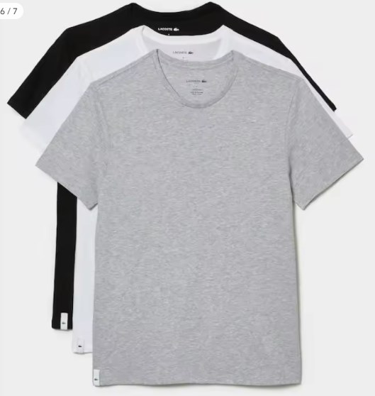 chollo Lacoste pack de 3 camisetas interiores para hombre