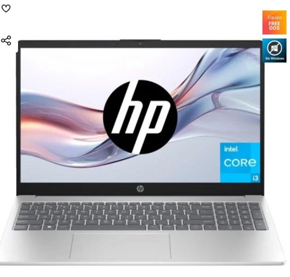 chollo Portátil HP 15-fd0013ns Intel Core i3-N305/8GB/256GB SSD/15.6''