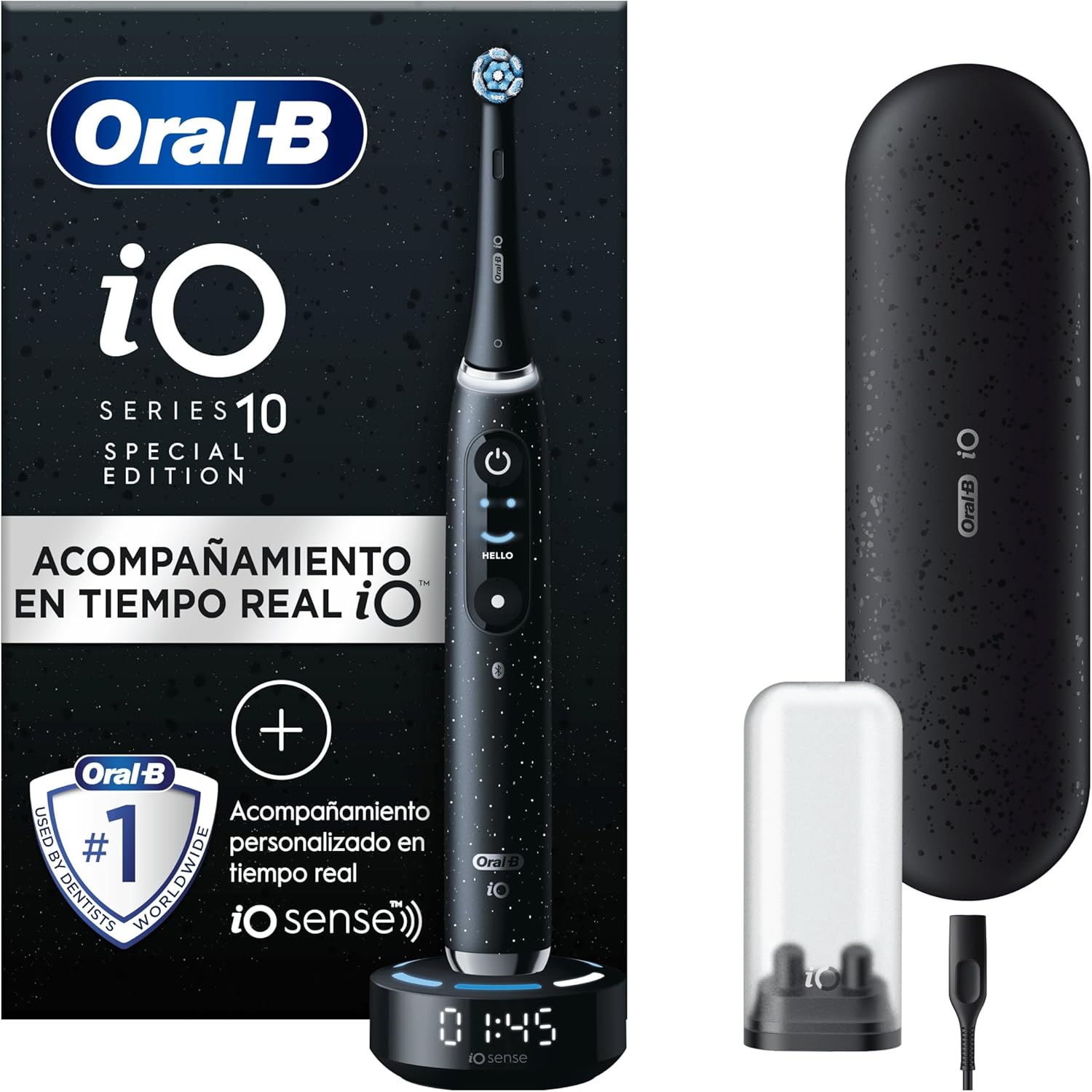 chollo Oral-B iO 10 Cepillo de Dientes Eléctrico con Mango Recargable de Última Generación con 7 Modos de Limpieza, Diseñado Por Braun, Regalos Originales - Negro