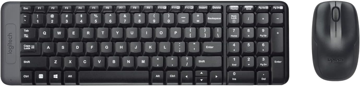 chollo Logitech MK220 Combo con Teclado y Ratón Inalámbrico compacto para Windows, Inalámbrico a 2,4 GHz con Receptor USB Unifying