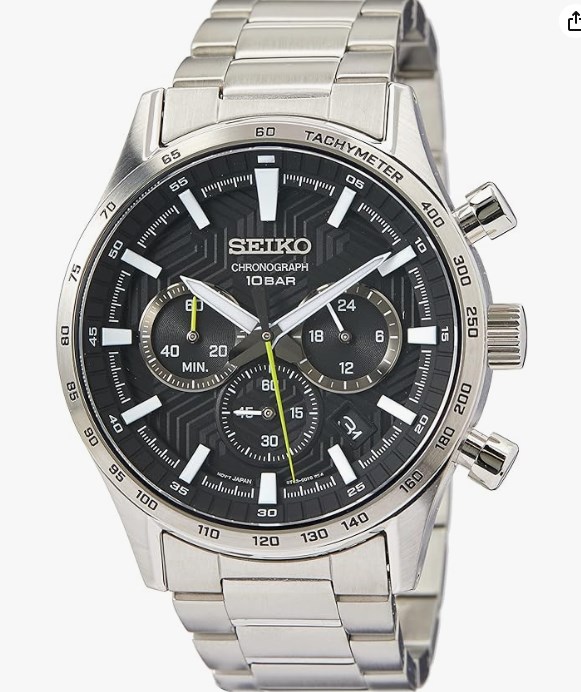 chollo Seiko Reloj analógico para Hombre de Cuarzo con Correa en Acero Inoxidable SSB413P1