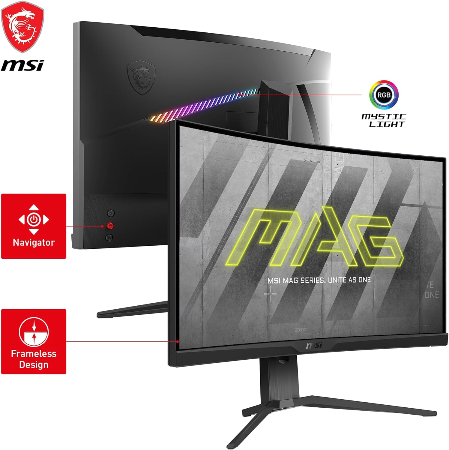 chollo MSI Mag 325CQRF QD, Monitor Gaming Curvo 31.5'', 2560 x 1440 (WQHD), 170 Hz, 16:9, 300 nits, 1 ms de Respuesta, Curva 1000R, Negro