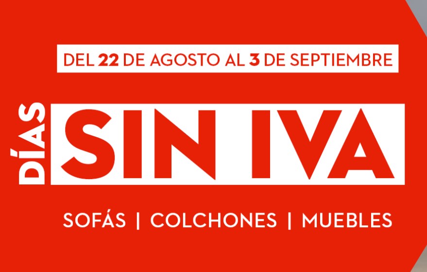 chollo Día Sin IVA en Sofás, Colchones y Muebles