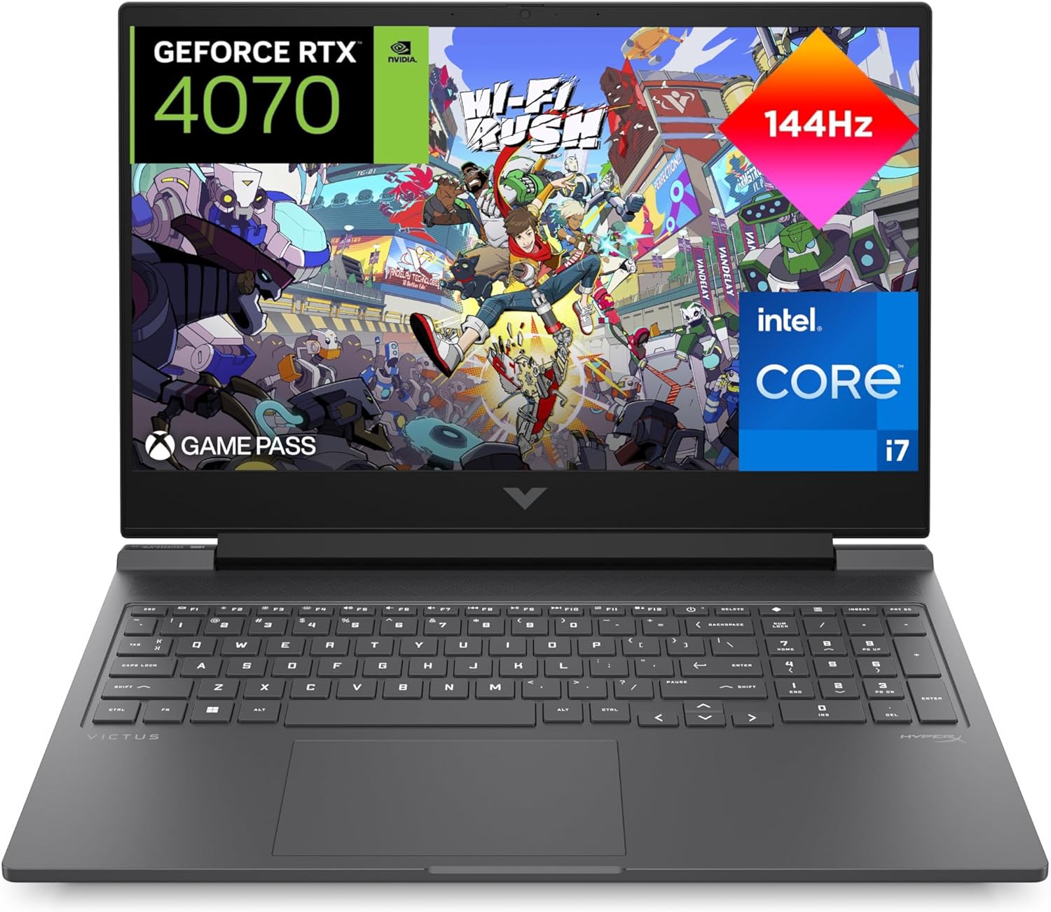 chollo Ordenador portátil Gaming HP Victus 16-r1006ns de 16.1'' (Intel Core i7-14700HX, 32GB RAM, 1TB SSD, NVIDIA GeForce RTX 4070, 144Hz, Sin Sistema Operativo) Silver - Teclado QWERTY Español