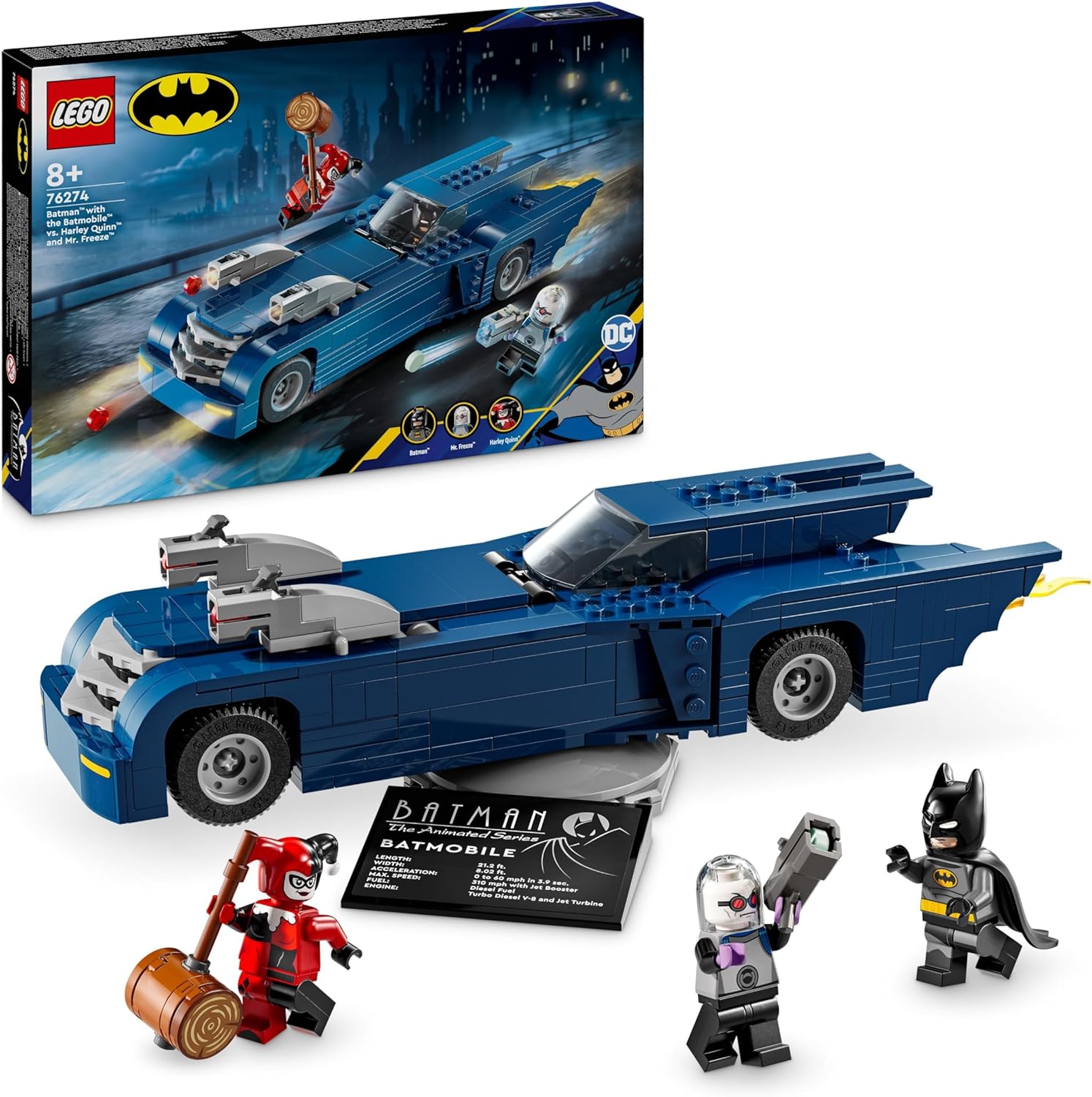 chollo LEGO DC Batman con Batmóvil vs. Harley Quinn y Mr. Freeze