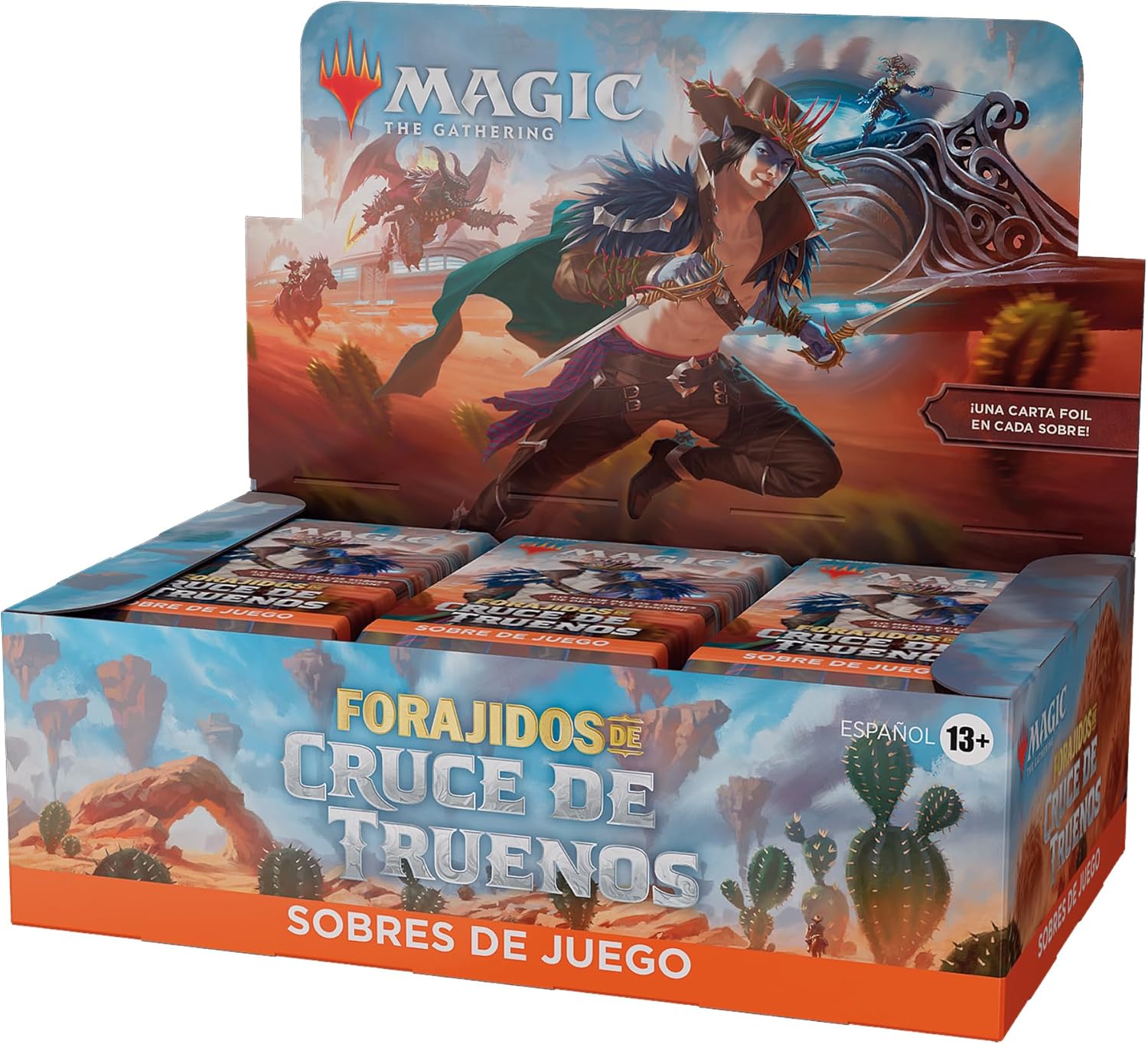 chollo Magic: The Garething - Caja de sobres de juego de Forajidos de Cruce de Truenos,  36 sobres (504 cartas de Magic) - Versión Española