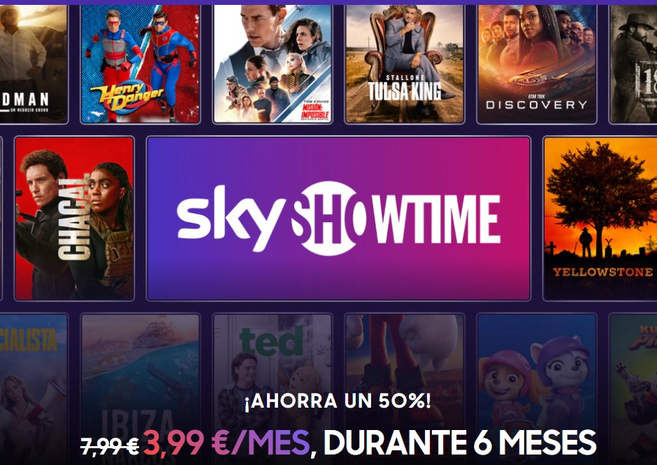 chollo 6 meses de SkyShowtime por solo 3,99€