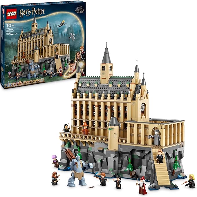 chollo LEGO Harry Potter Castillo de Hogwarts y Gran Comedor con 11 Minifiguras Incluidas Hermione Granger y Ron Weasley