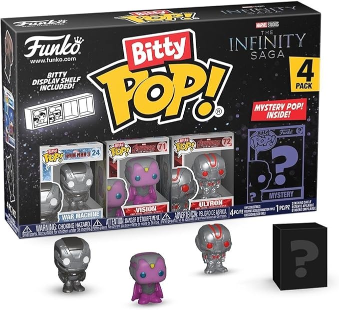 chollo Funko Bitty Pop! Marvel - Iron Man + War Machine + Vision + Ultron Y una Minifigura Misteriosa Sorpresa