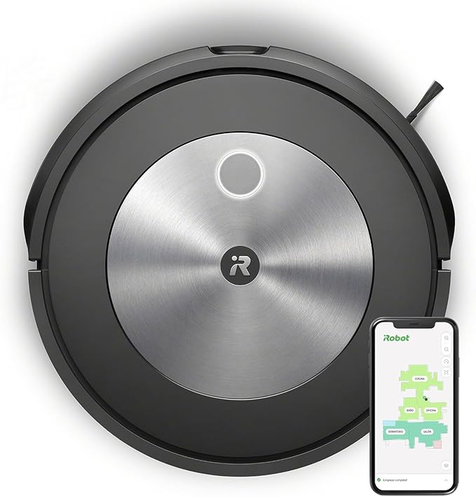 chollo iRobot Robot Aspirador con conexión Wi-Fi Roomba® j7 con Dos cepillos de Goma multisuperficie - Ideal para Mascotas - Aprende, mapea y se Adapta a tu hogar - Detección y evitación de Objetos