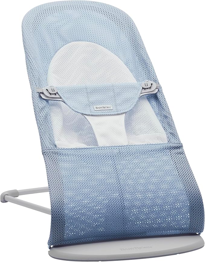 chollo BabyBjörn Hamaca Balance Soft, Malla, Azul celeste/Blanco