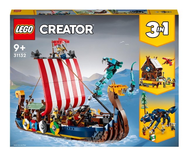 chollo Lego Creator Barco Vikingo y Serpiente Midgard, Casa, Dragón y Lobo