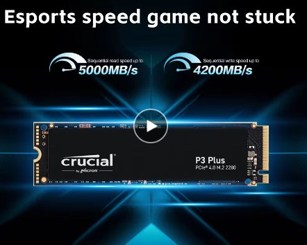 chollo Crucial P3 Plus 1TB PCIe Gen4x4 3D NAND NVMe M.2 SSD 1TB