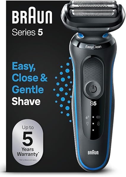 chollo Braun Series 5 Afeitadora Eléctrica Hombre, Máquina de Afeitar Barba EasyClean, Uso En Seco Y En Mojado, Recargable, Inalámbrica, 51-B1000s, Azul