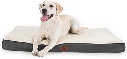 chollo Bedsure Cama Perro Ortopédica Grande - Colchón Perro Lavable L, Desenfundable con Espuma De Caja De Huevos, 91x69x7.6 cm, Gris