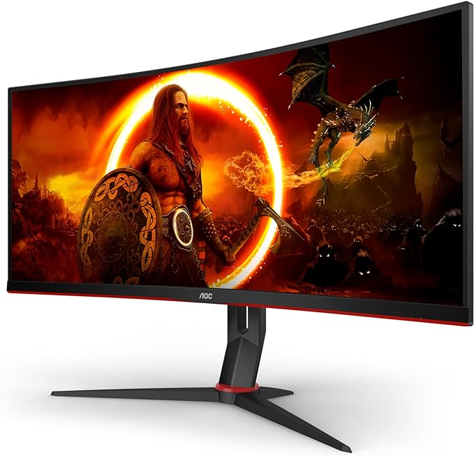 chollo AOC Gaming CU34G2XP, Monitor curvo WQHD de 34 pulgadas, VA, 180 Hz, 1 ms GtG, HDR400, modo Juego, altavoces, Ajustable (1500R, 3440 x 1440, 400 cd/m HDMI 2.0 / DP 1.4)