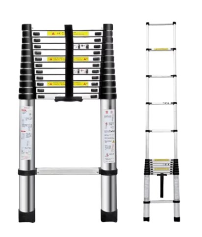 chollo Escalera Plegable Aluminio Material de Alta Calidad y Duradero -Desde 2.0 metros Hasta 4,4 metros