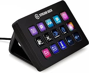 chollo Elgato Stream Deck MK.2 – Controlador de estudio, 15 teclas macro, activa acciones en apps y software como OBS, Twitch, ​YouTube y otros, funciona en Mac y PC, Color Negro