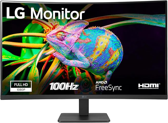 chollo LG 32MR50C-B - Monitor Curvado, 32 Pulgadas, VA 3000:1, 1500R, 16:9, Velocidad 100 Hz, HDMIx2, Super Resolution+, AMD FreeSync Premium, Clasificación E, Negro