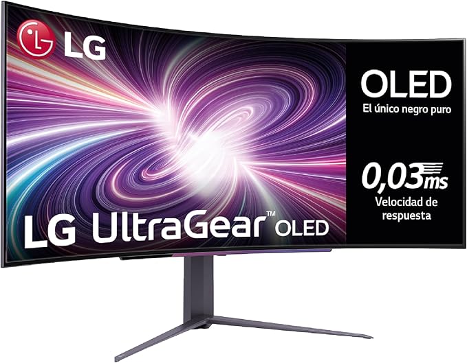 chollo LG 45GS96QB-B - Monitor Ultragear 45 Pulgadas, Pantalla OLED, 3440x1440, 21:9, 0.03 ms, 240 Hz, G-Sync Compatible y FreeSync Premium Pro, Morado