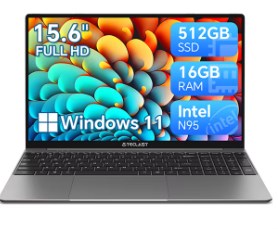 chollo Portátil F16Pro 15.6 pulgadas, 16GB RAM 512GB SSD, para CPU Intel N95, Pantalla IPS FHD 1080P, Teclado retroiluminado