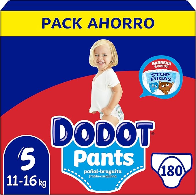 chollo Dodot Bebé Pants Pañales (Varias Tallas) Pack Mensual, Pañal-Braguita con Ajuste 360° Anti-Fugas