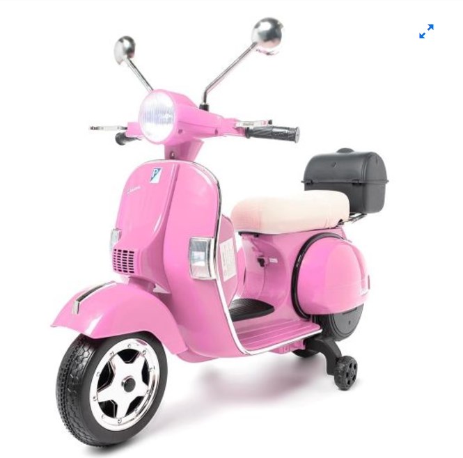 chollo Vespa Clásica Oficial 12v Licencia Piaggio Rosa - Moto Eléctrica Infantil De Batería Para Niños