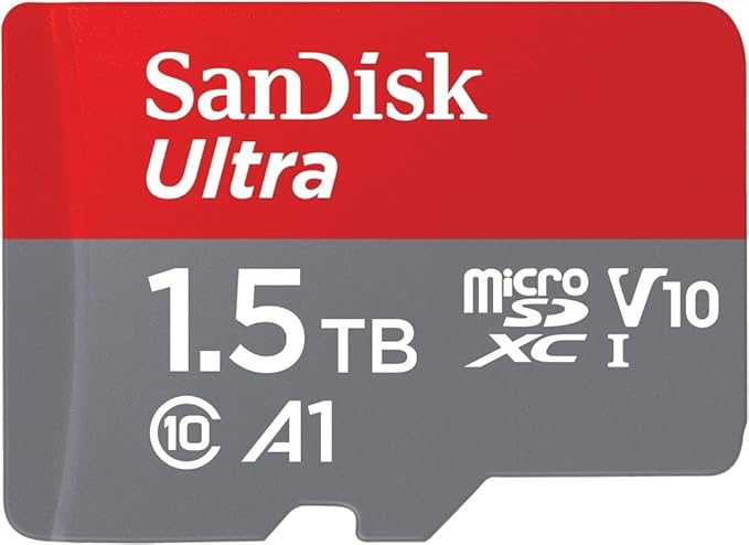 chollo SanDisk 1.5TB Ultra, Tarjeta de memoria microSDXC, 150 MB/s + adaptador SD, con Clase A1 de rendimiento de las aplicaciones, UHS-I Class 10 U1