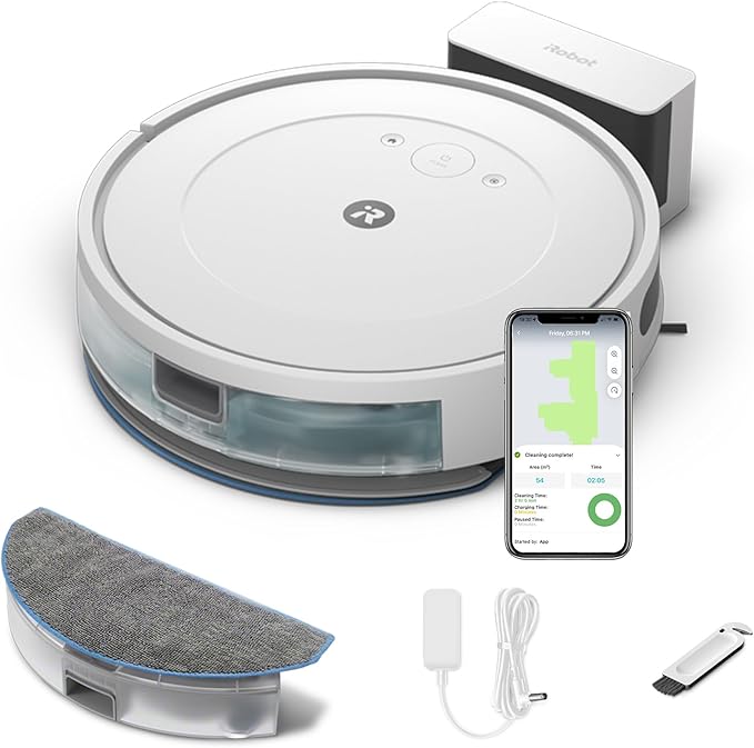 chollo iRobot Roomba Combo Essential, Robot Aspirador y friegasuelos, Potente aspiración y fregado, 4 Fases de Limpieza, 3 Niveles de aspiración, controlable vía App o Voz