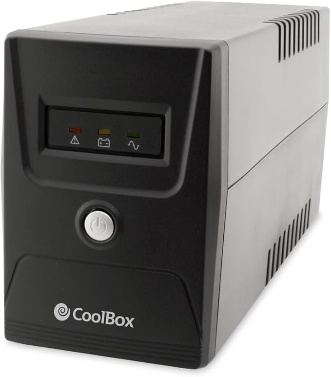 chollo CoolBox Guardian 3 SAI Sistema de Alimentación Ininterrumpida UPS Potencia 600VA/360W con Dos Tomas Schuko, Regulador de Voltaje Automático (AVR), Software de Control. Negro